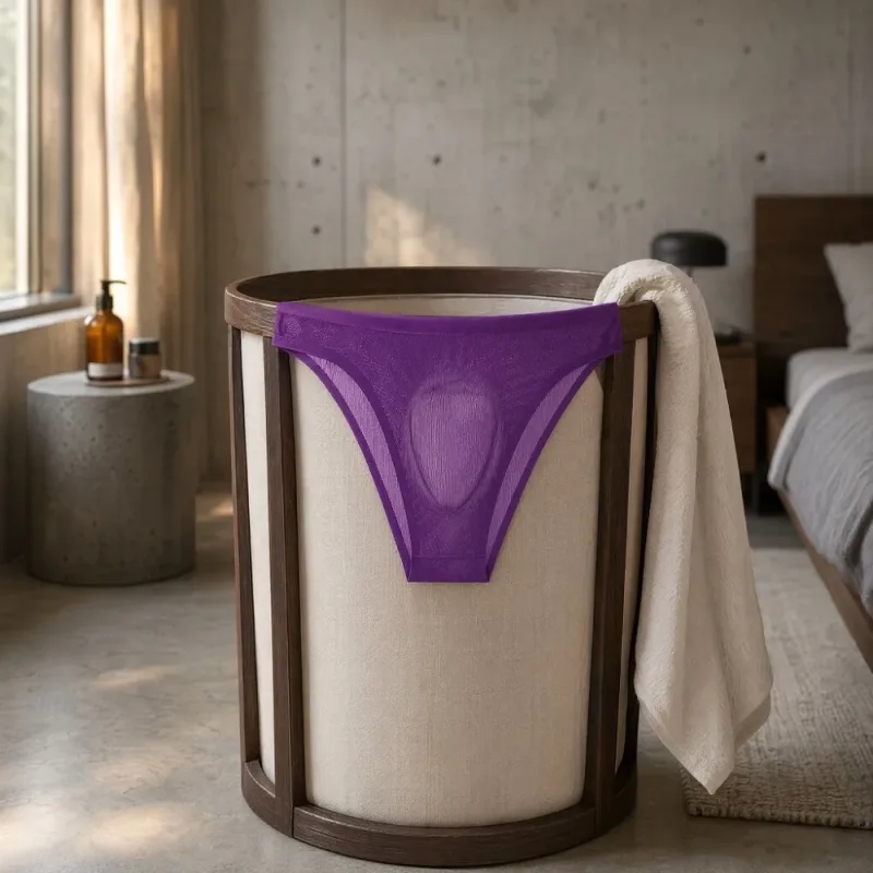 Calcinha triangular masculina de seda gelo macia, lingerie respirável, cuecas finas, cor sólida, tamanho grande, roupa íntima para homens — image 9