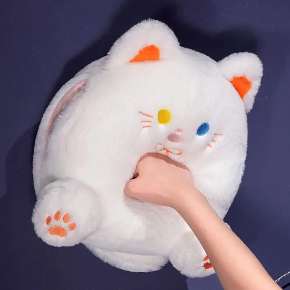 's Accompany PP Cotton Calico Cat with Hand Pocket Smile White Cat Pillow Plump Funny Black Cat Children Girl — image 8
