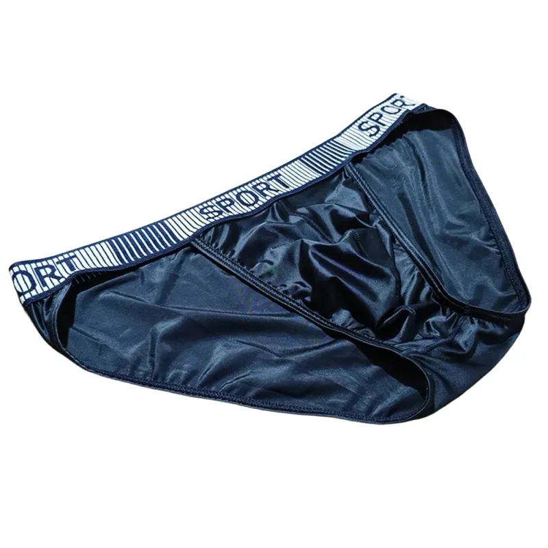 Slip da uomo a forcella alta Vita media Elastico traspirante Mutande convesse a U Intimo da uomo in seta di ghiaccio Pantaloncini aderenti setosi — image 5