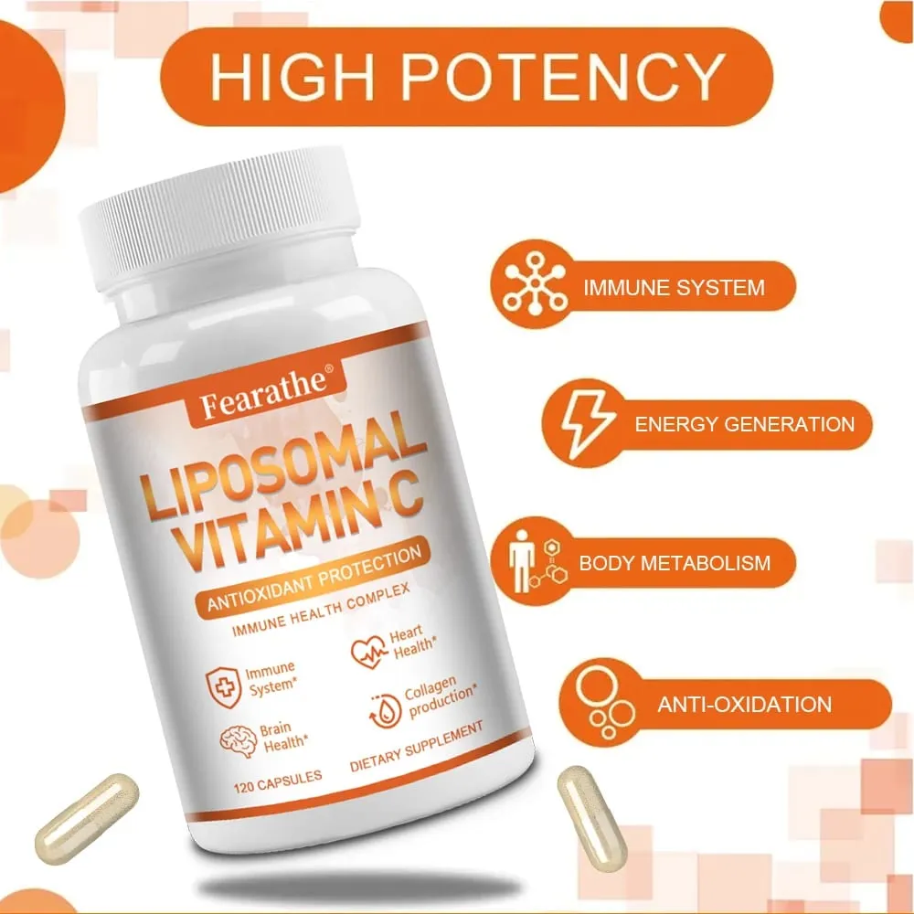 Natural Liposomal Vitamin C - Immune System & Collagen Booster High Absorption Skin Vitamins Vegeterian Vegan Non-GMO — image 2