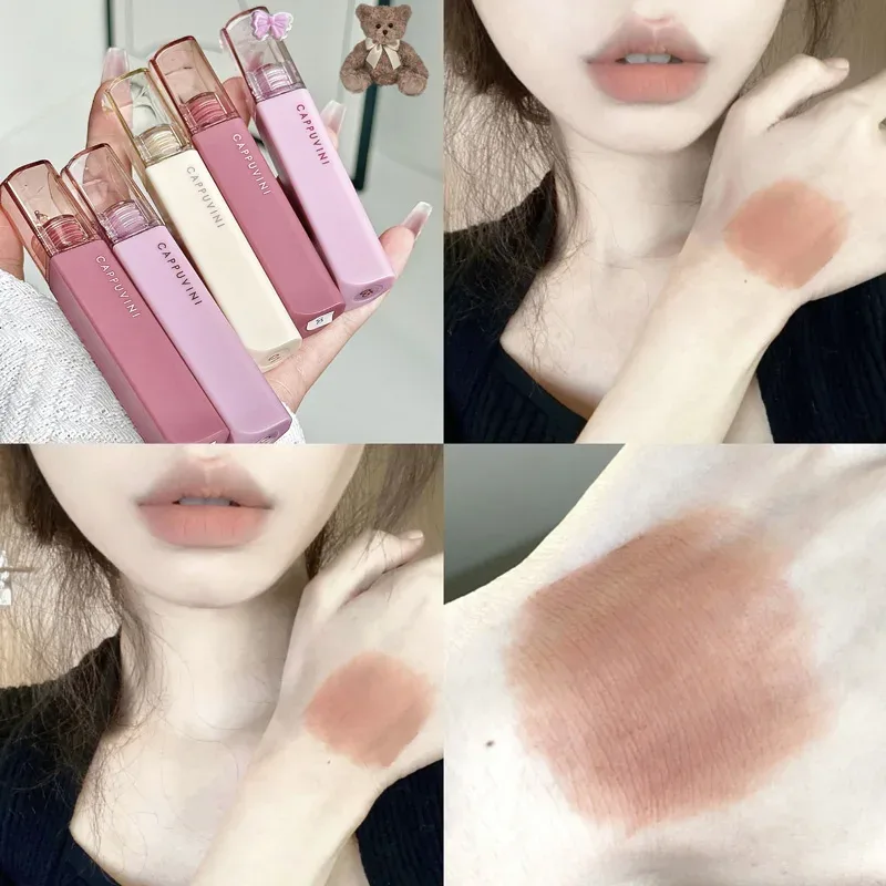 Brillo de labios de terciopelo sedoso, barro de labios mate, taza antiadherente resistente al agua, esmalte de labios a prueba de manchas, lápiz labial líquido que no se decolora, maquillaje coreano — image 2