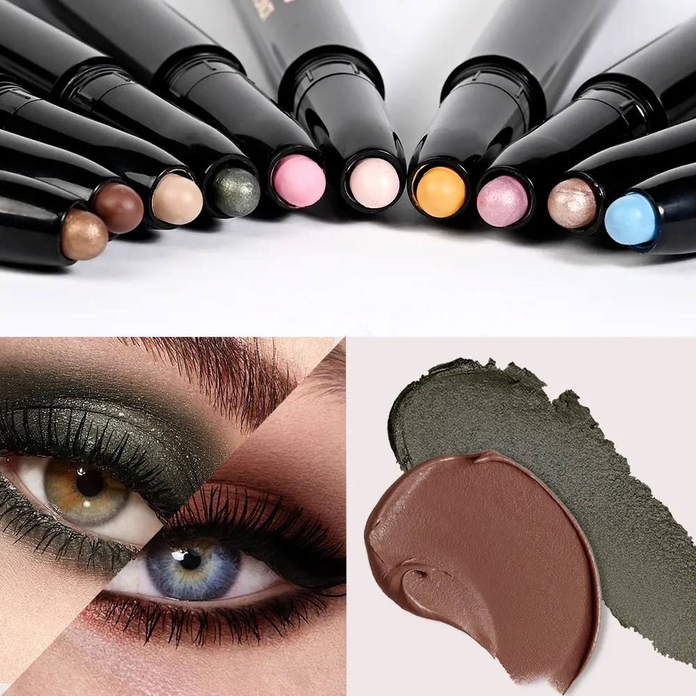 10colors Eyeshadow Stick Matte & Shimmer Shades Waterproof Smudge-proof Glitter Eyeshadow Pencil Stick Lasting Smooth Eye Makeup — image 2