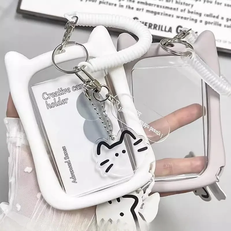 Cute Photocard Keychain Case - Clear PVC Card Holder with Key Ring for Backpack Protective Display Sleeve for Idol Photo Gift for Fans Collectors — image 4