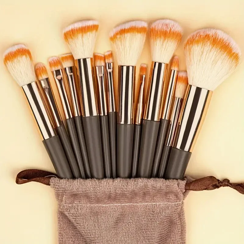 13Pcs Makeup Brushes Tool Set Cosmetic Powder Eye Shadow Foundation Blush Blending Beauty Make Up Brush For Makeup Starters Gift — image 17