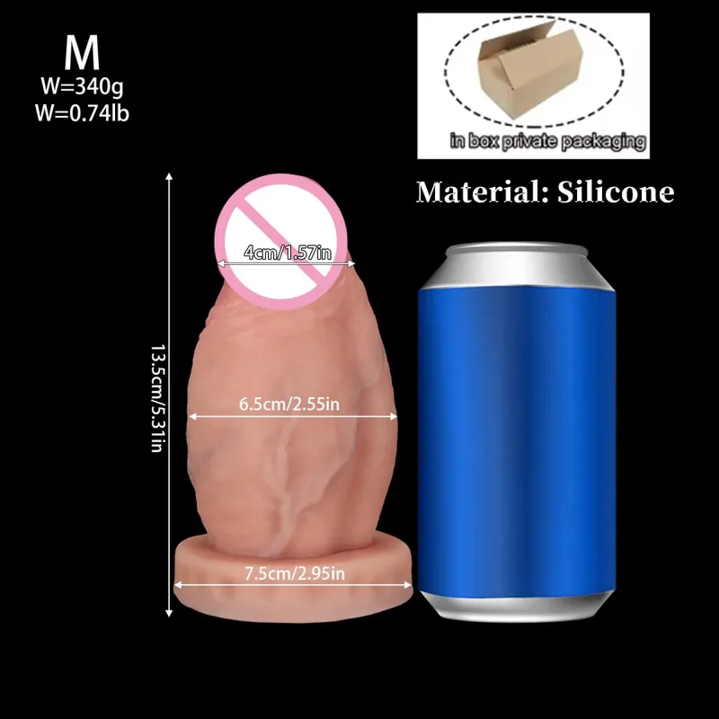 New Realistic Big Huge Thick Anal Dildo Butt Plug Giant Large Soft Silicone Anal Plug Expander Training Adult Sex Toys for Women