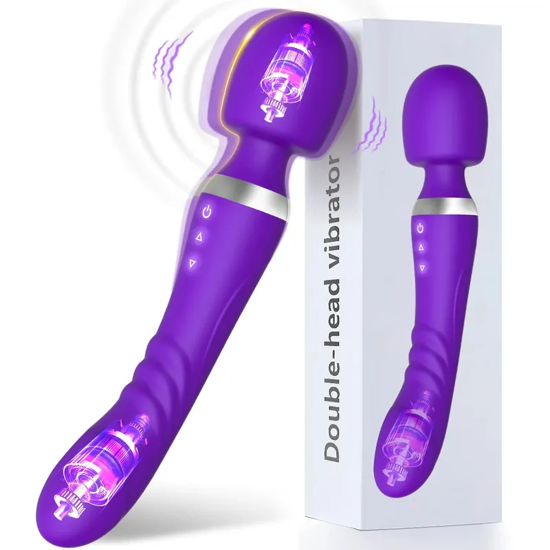 2 IN 1 Powerful AV Vibrator Dildos Wand for Women 10 Modes Clitoris Stimulator G Spot Vagina Massager Adult Sex Toys for Woman