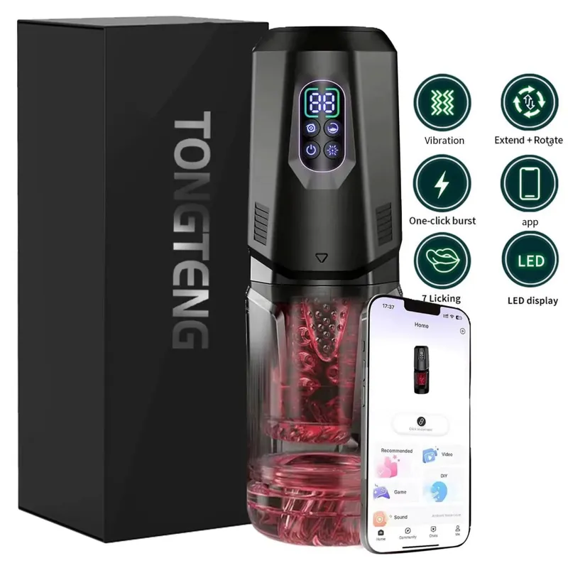 Adult Toys Automatic Masturbator Stroker with 7 Thrusting Rotating 7 Licking Vibrating Modes Hands-Free Sex Machine Pocket Pussy — image 9