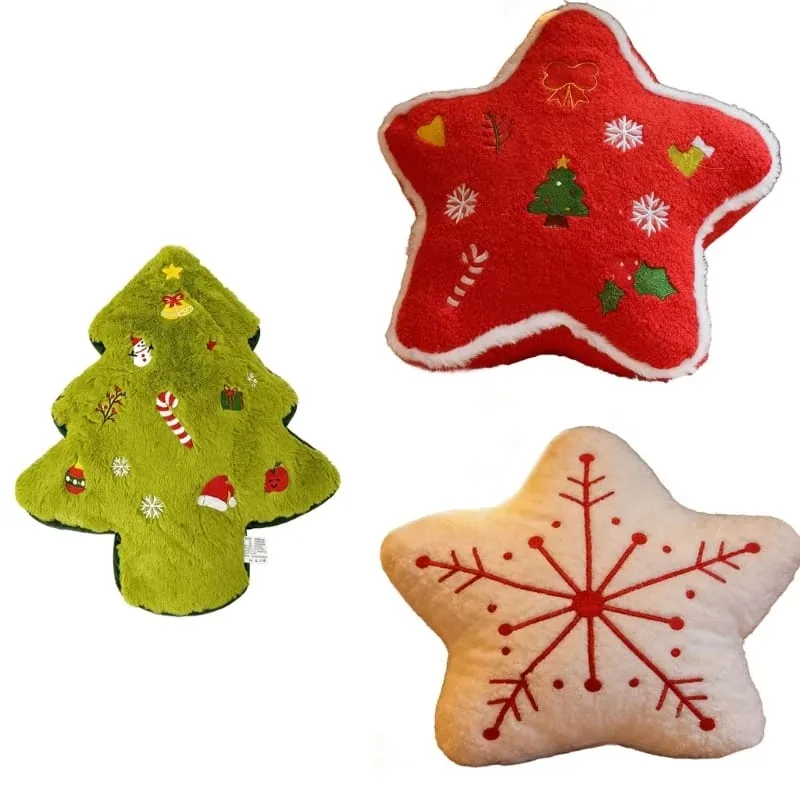 Christmas Decorative Plush Pillow Soft Stuffed Holiday Cushion for Kids Bedroom Sofa Display and Cuddle Support