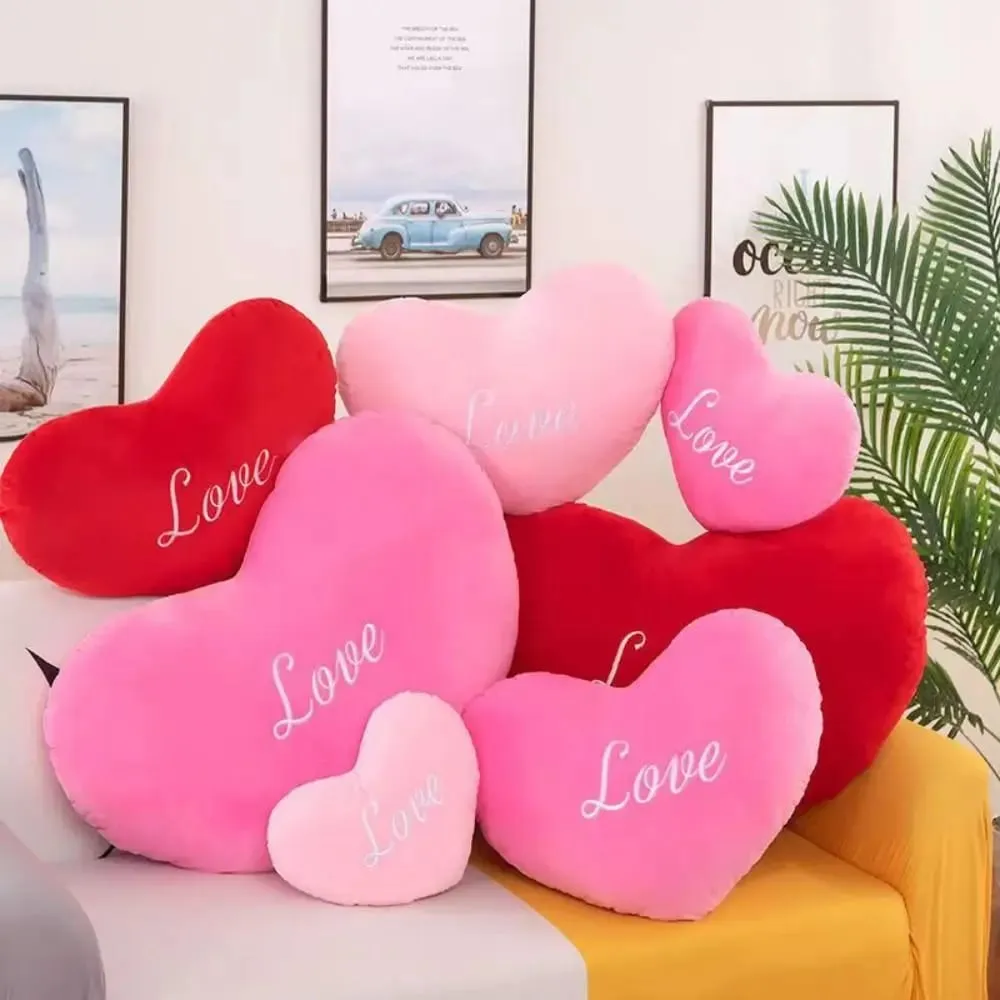 New Heart Shape Heart Plush Pillow Pink Color Valentines gift Soft Pillow Red Color Stuffed Pillow for Birthday — image 2
