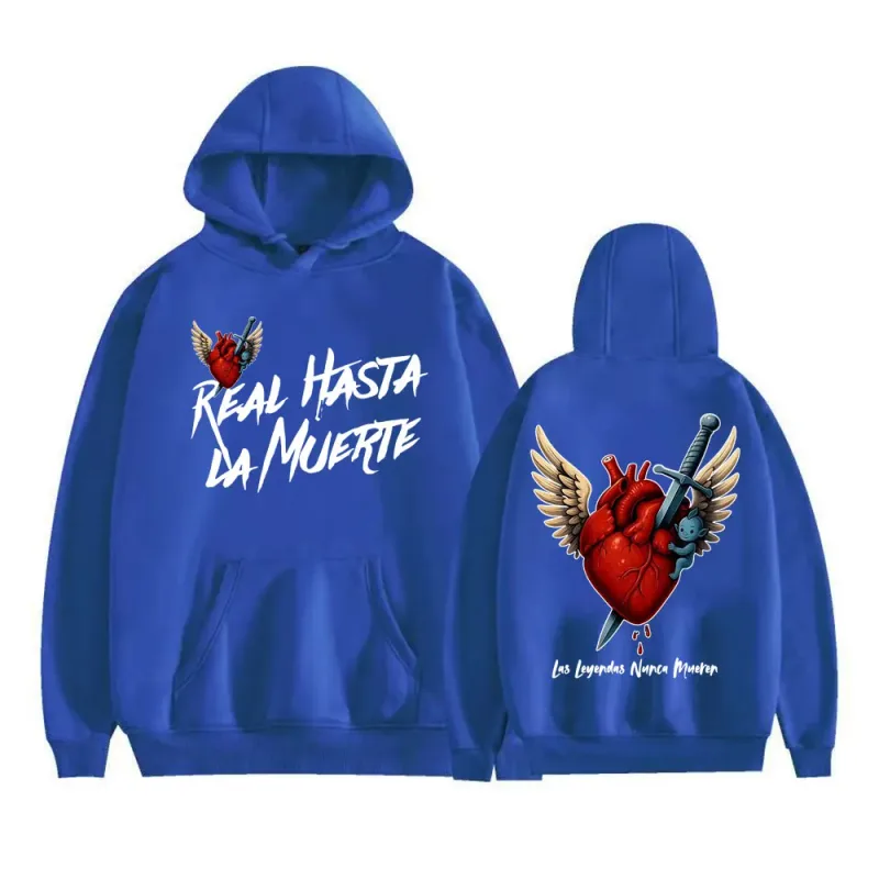 Anuel AA Rhlm 2 Real Hasta La Muerte Heart Hoodies Men Women Fashion Retro Bodywarmer Sweatshirts Casual Fleece Oversized Hoodie