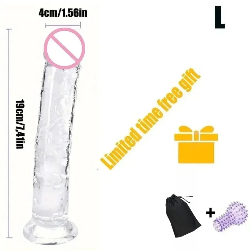 Women Realistic Anal Butt Plug Transparent Dildo Suction Cup Big Dick Soft Masturbators G Spot Big Penis Adult Sex Product 18+ — image 9