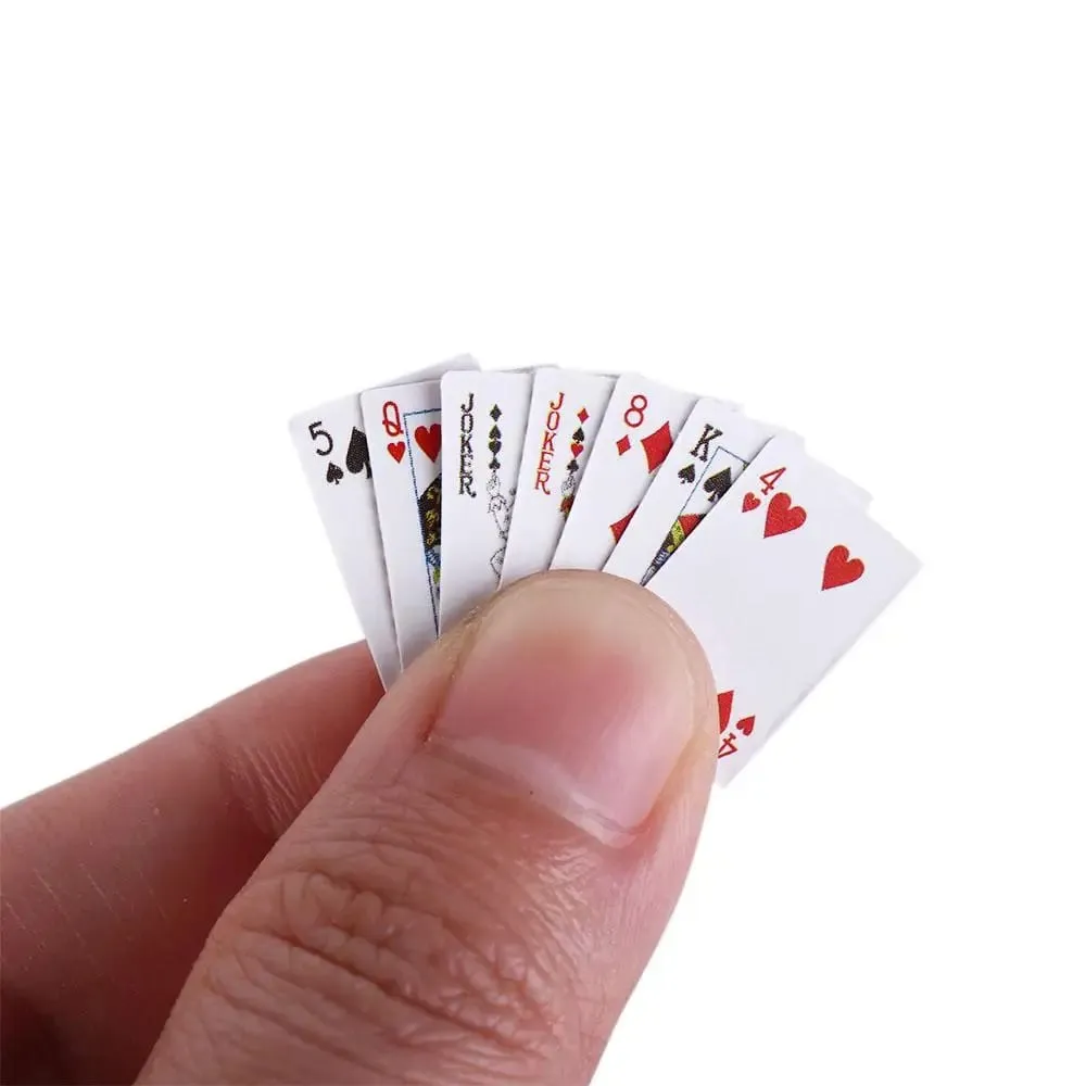 Potřeby Domů Dekorace Mini pokerové karty Miniatura Hrací pokerové karty Miniaturní hry Poker Mini hrací karty — image 3