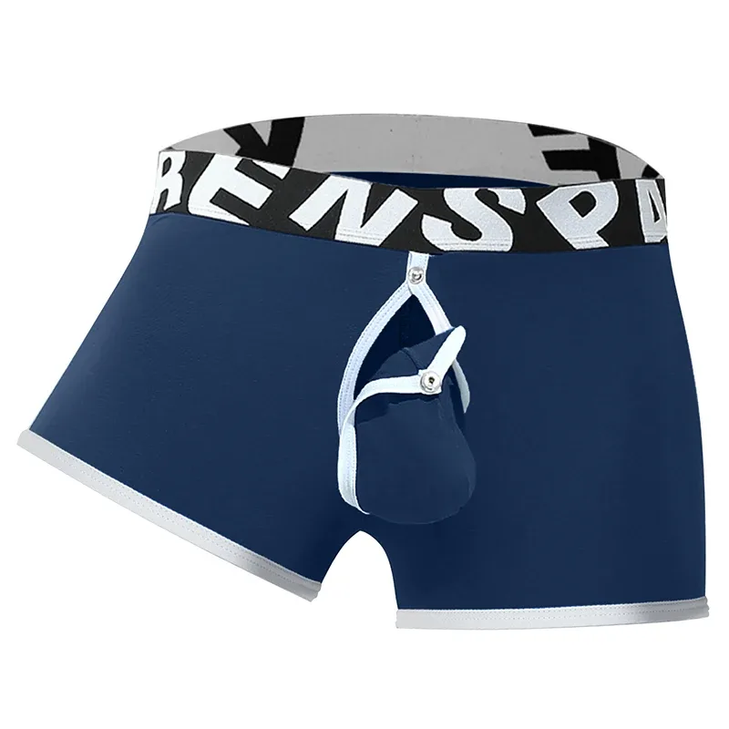 Mens Sexy Boxer Underwear Open Back Underpants Removable U Convex Pouch Panties Middle Waist Knickers — image 12