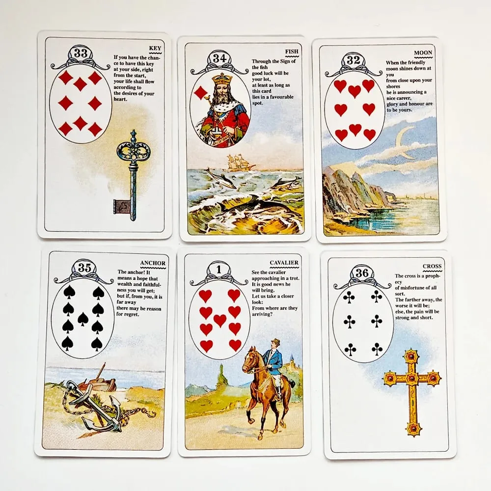 Mlle Lenormand Deck 36 Cards Esoteric Fortune Telling Printed on 350GSM Double-embossed Cardstock - 9*6cm — image 3