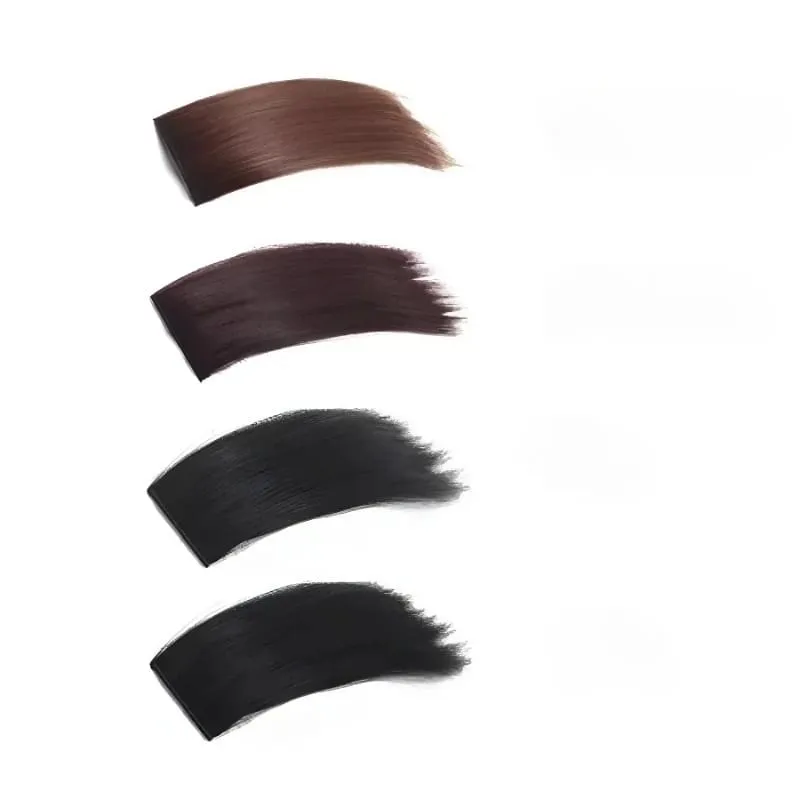 Synthetic Short Straight Pad Invisible Hair Extension Lining of Hair Top Side Cover Hairpiece for Women — image 3