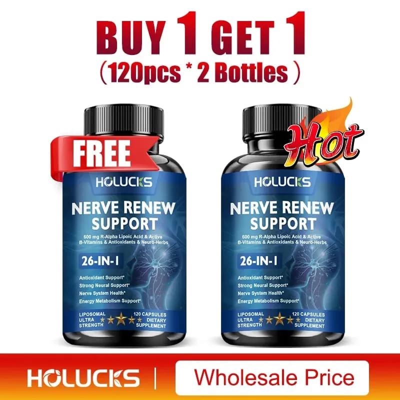 Nerve Renew Capsules Pins Needles Skin on Fire Fell Asleep. Vitamin B Complex R-Alpha Lipoic Acid Neuro Botanical Blend — image 8