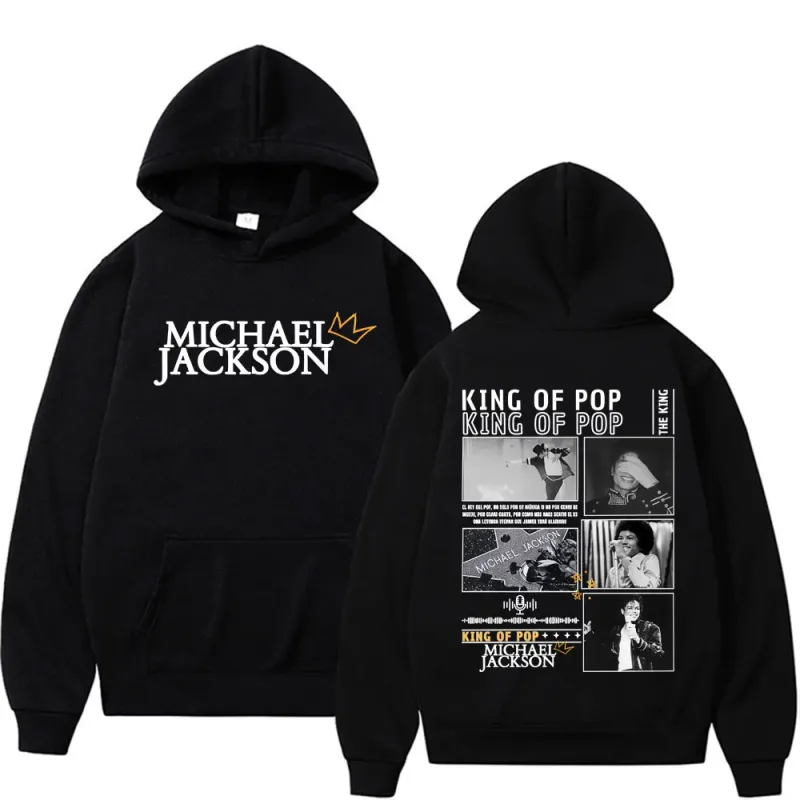 King of Pop Michael Jackson Tour Cover Sweatshirts Men's Clothing Fashion Hip Hop Punk Hooded Casual Oversized Hoodies Pullovers — image 1