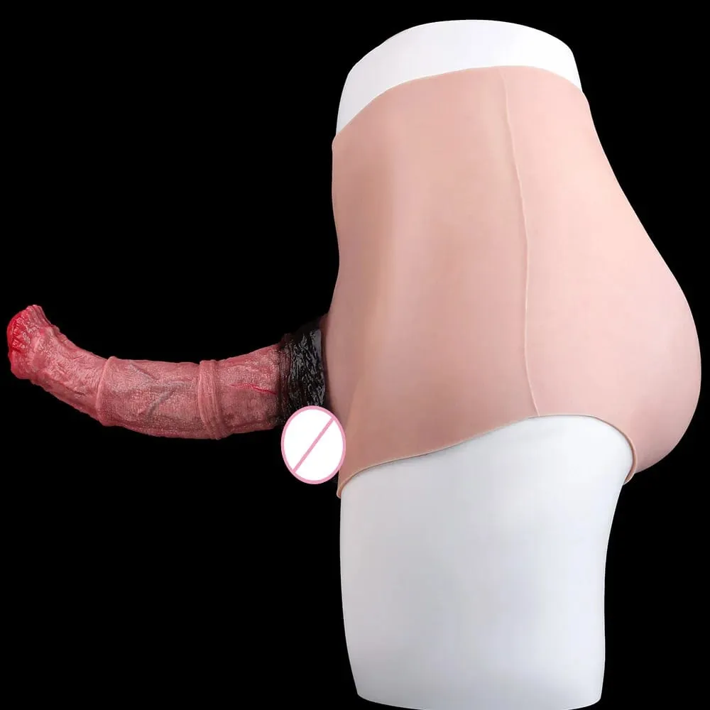 9.65‘’ Large Penis Sleeve насадка на член Pants 18+ Men Sex Toy Wearable Soft Realistic Hollow Dildo Panties Adult Supplies — image 6