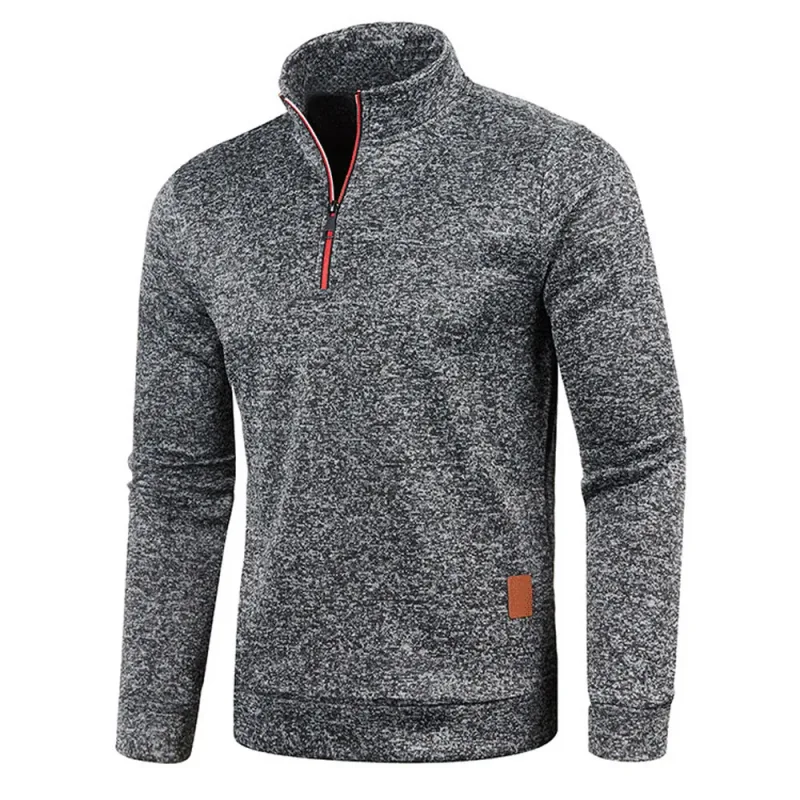 Men's Knitted Sweatshirts Casual Thicker Half Zip Pullovers For Male Hoody Man Solid Color Turtleneck Sweater Coats BSD-ZW118 — image 5
