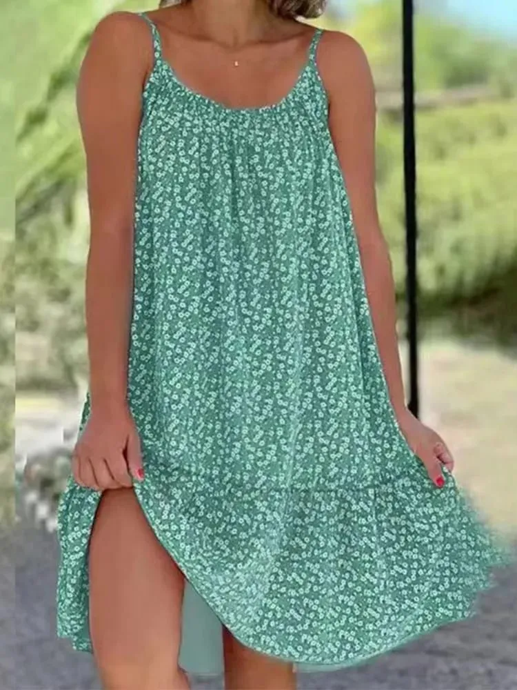 Summer 2026 New European And American Country Style Maxi Dress with Floral Print Sleeveless Strap Vest Dress for Women — image 6