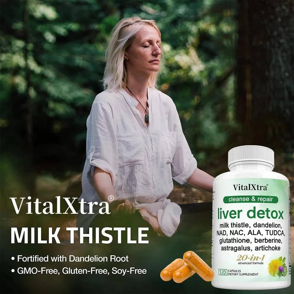 Liver Support Capsules Milk Thistle Dandelion Supports Liver Cleanse & Detox Wellness Antioxidant & Digestive Health — image 5