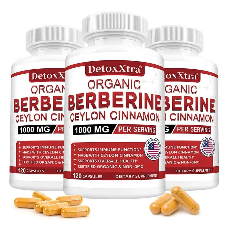 Premium Berberine HCL - Blood Sugar Support Heart Health - Ceylon Cinnamon Berberine HCI Supplement Capsules 1000MG — image 11