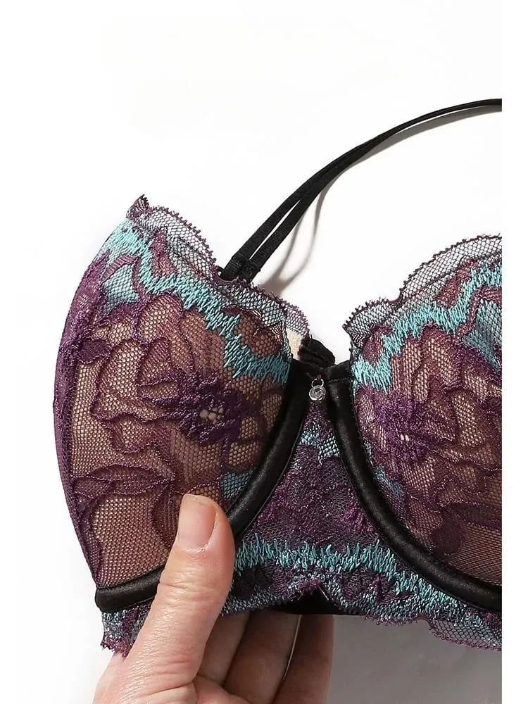 Hot Sale Purple Minimizer Bra Plus Size Soft Lace Wireless Anti Sagging Big Bust Look Smaller Breathable Bras M-XL — image 5