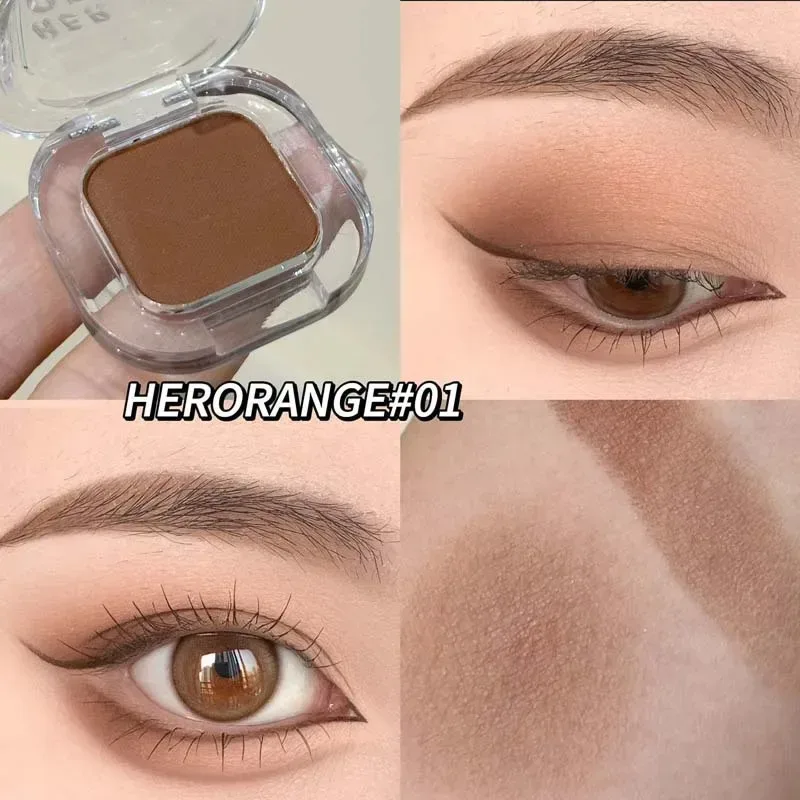 Red Brown Monochrome Eyeshadow Eyeliner Powder Palette Silky Matte Coral Red Lying Silkworm Eyeliner Waterproof Aegyo-sal Makeup — image 11