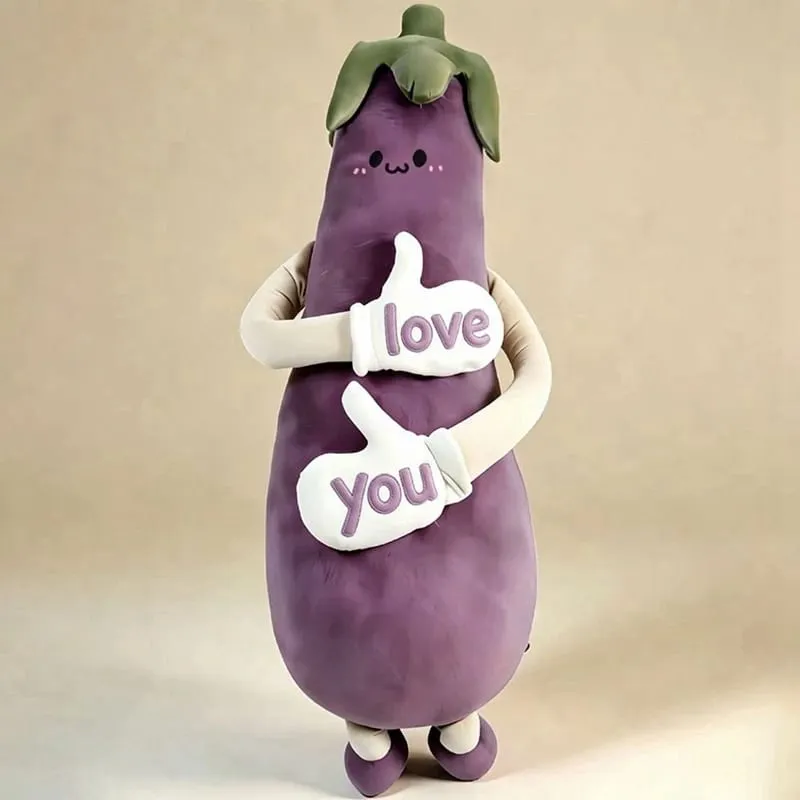 80CM Soft Mango Eggplant Plush Long Pillow Cute Healing Sleep Hug Pillow Cushion Doll For Girls Birtthday Gifts — image 2