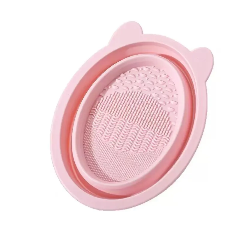 Cute Ear‑Shaped Collapsible Silicone Makeup Brush Cleaning Bowl Foldable Washing Bowl for Makeup Brushes Beauty Blender Portable — image 3