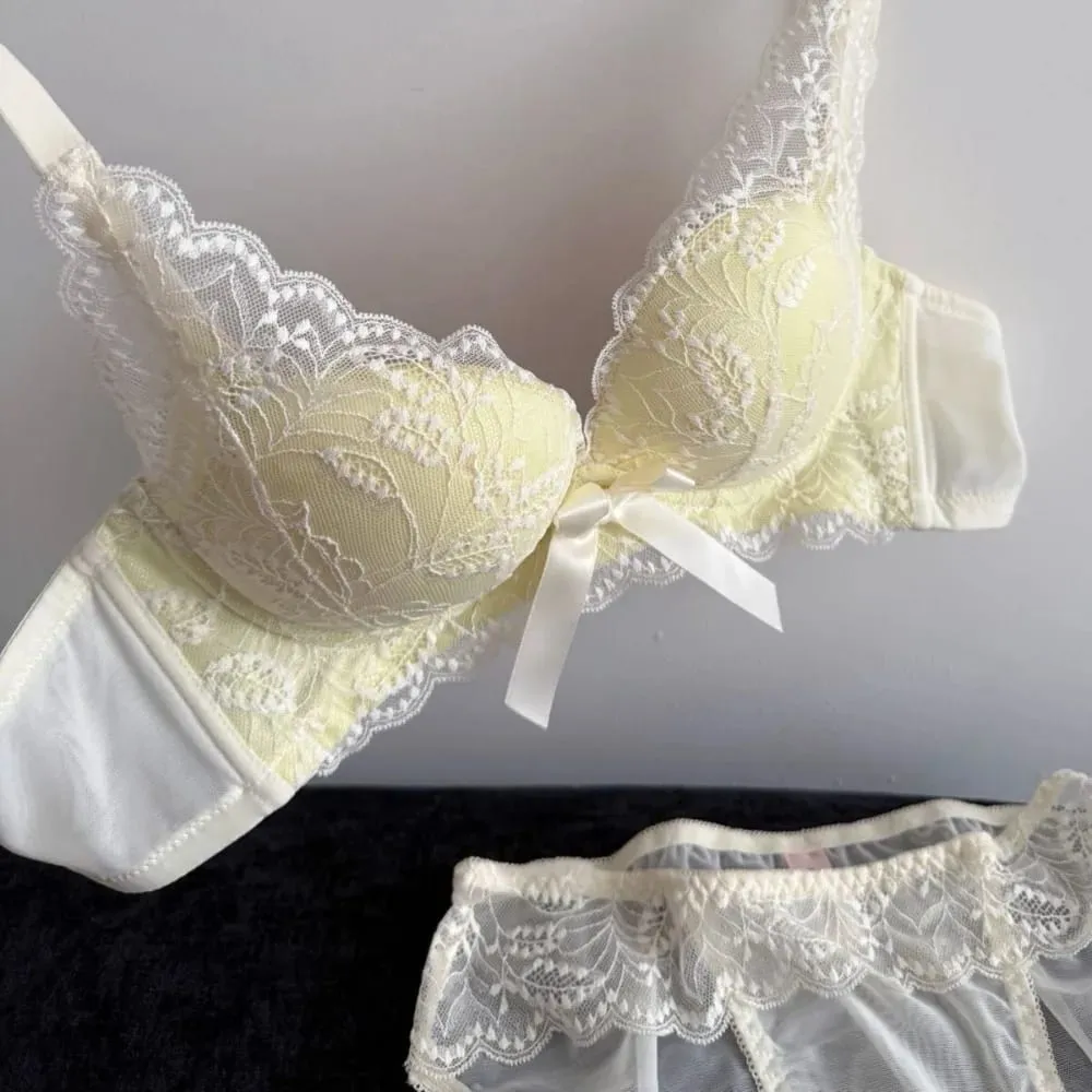 Hot New Wireless Push Up Bra Set Women Small Bust Gather Side Support Anti Sag Sexy Soft Daily Wear Lingerie 32‑38ABC — image 2