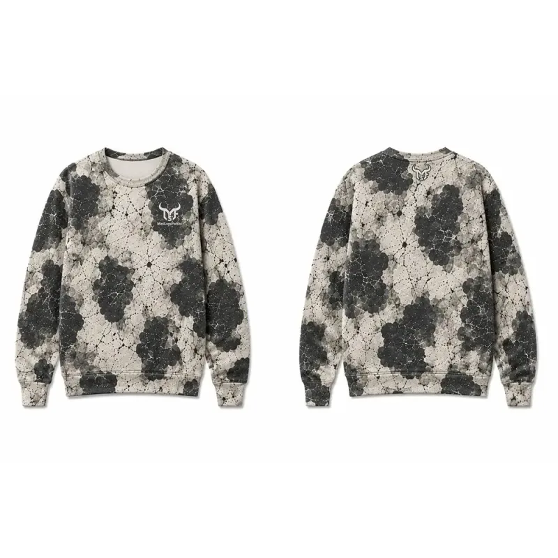 Western-inspired Fossil-print Cow Pattern Sweatshirt Men Vintage All Over Print Pullover Streetwear Unisex Casual Long-sleeved — image 3