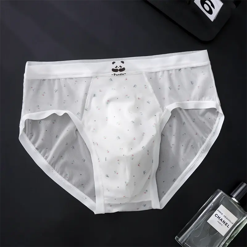 New Bare feel men's underwear printed sissy cuecas masculino ice silk sexys tøy men cueca thin seamless calzoncillos hombre — image 7