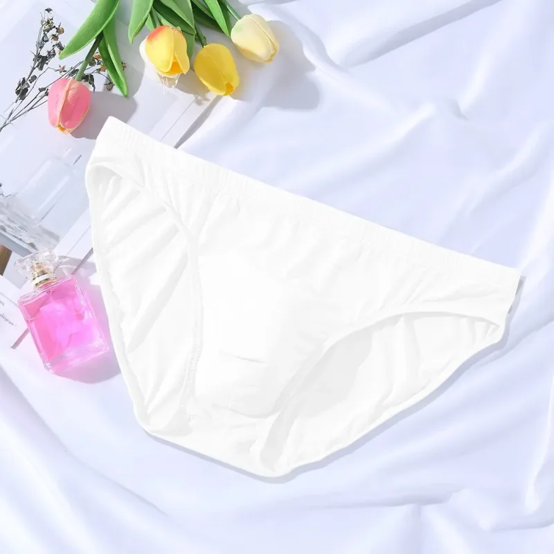 New Big Men's U Convex Underwear Ice Silk Quick Drying Briefs Summer Cool Low Waist Thin Male Underpants Plus Size — image 9