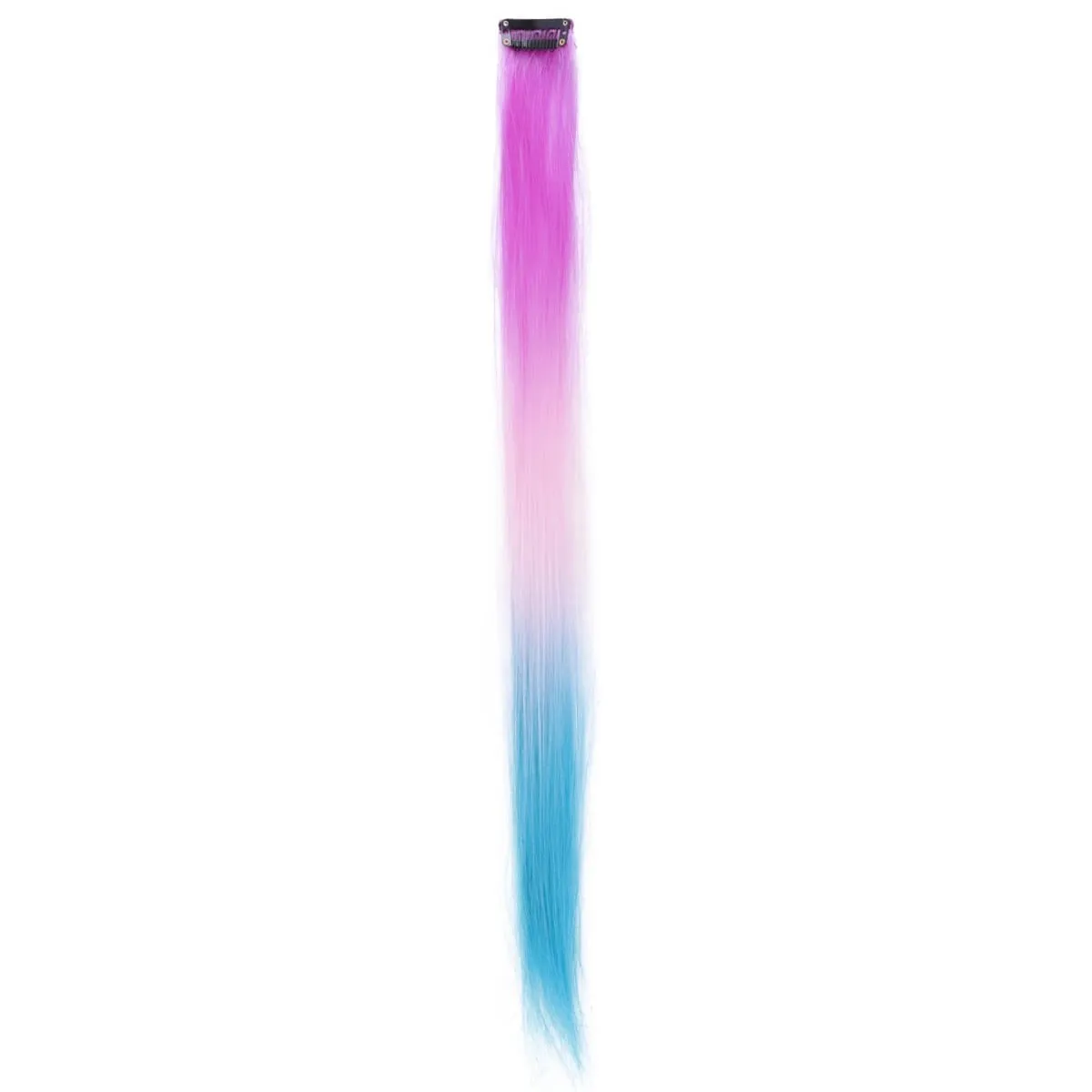 1Pcs Gradient Color Clip in Hair Extensions Party Highlights Wig Synthetic Straight Hairpiece for Girls Kids Christmas Party Use — image 15