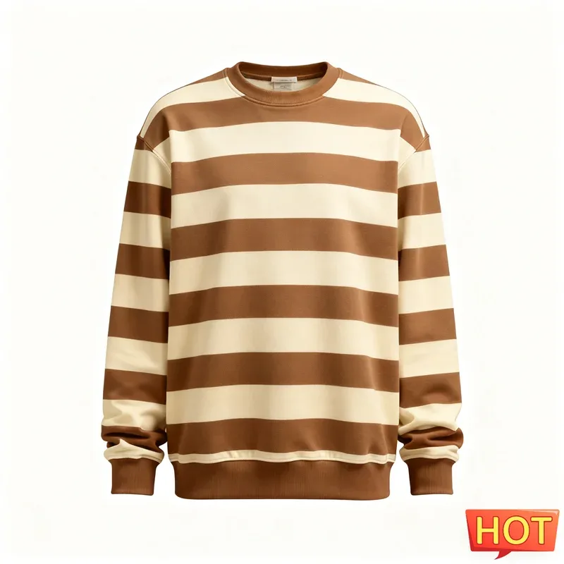 Fashion Striped Graphic Sweatshirts For Men Simple Trendy Long Sleeve 3D Printed Ugly Sweatshirt Casual Oversized Pullovers Tops — image 3