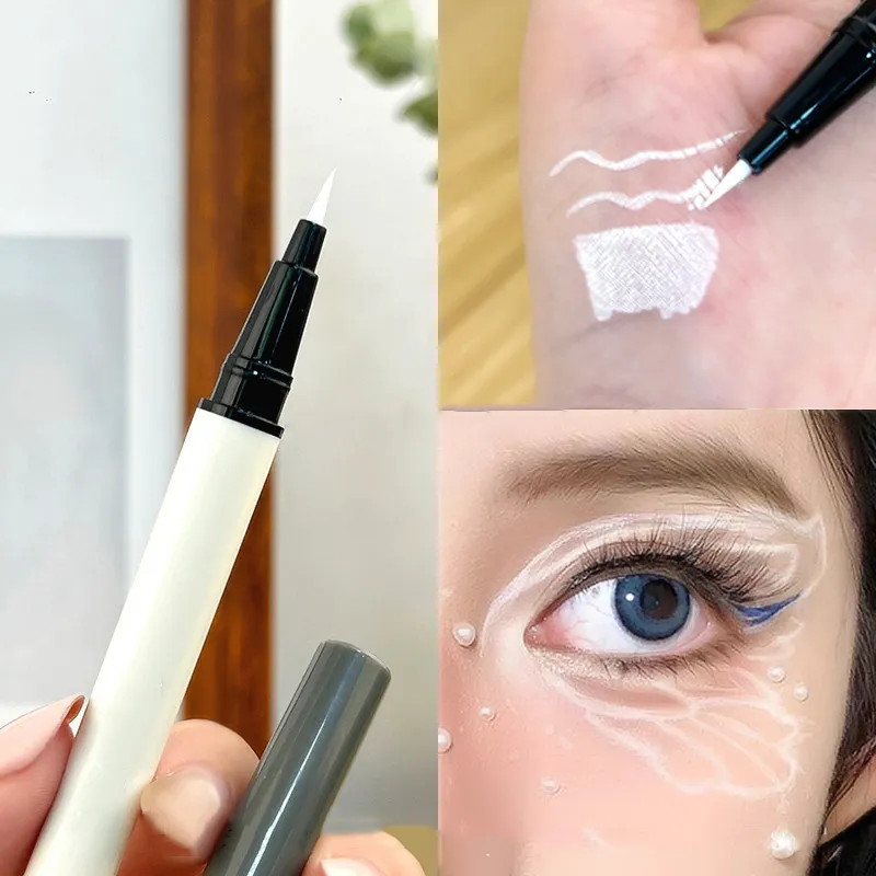 1PC White Liquid Eyeliner Pen Matte Black Long Lasting Waterproof Eye Liner Pencil Quick-drying Non-smudge Eye Makeup for Women — image 6