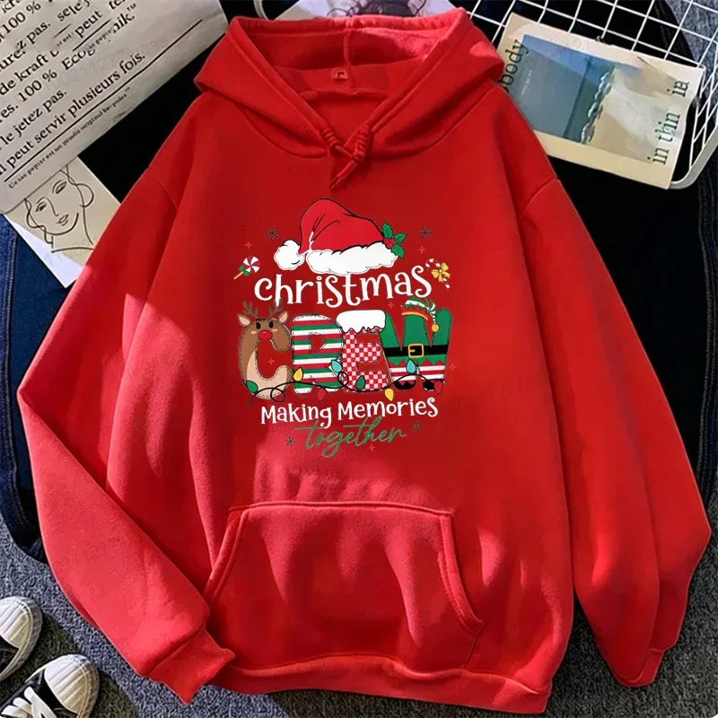 Christmas Crew Making Memories Together Hoodies Family Matching Christmas Outfit Santa Hat Graphic Sweatshirts Xmas Party Shirts — image 15