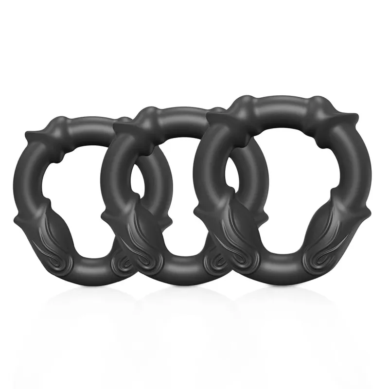 3 PCS Sizes Silicone Penis Rings Male Cock Ring for Erection Enhancing Long Lasting Stronger Adult Sex Toys for Men Couples 18+