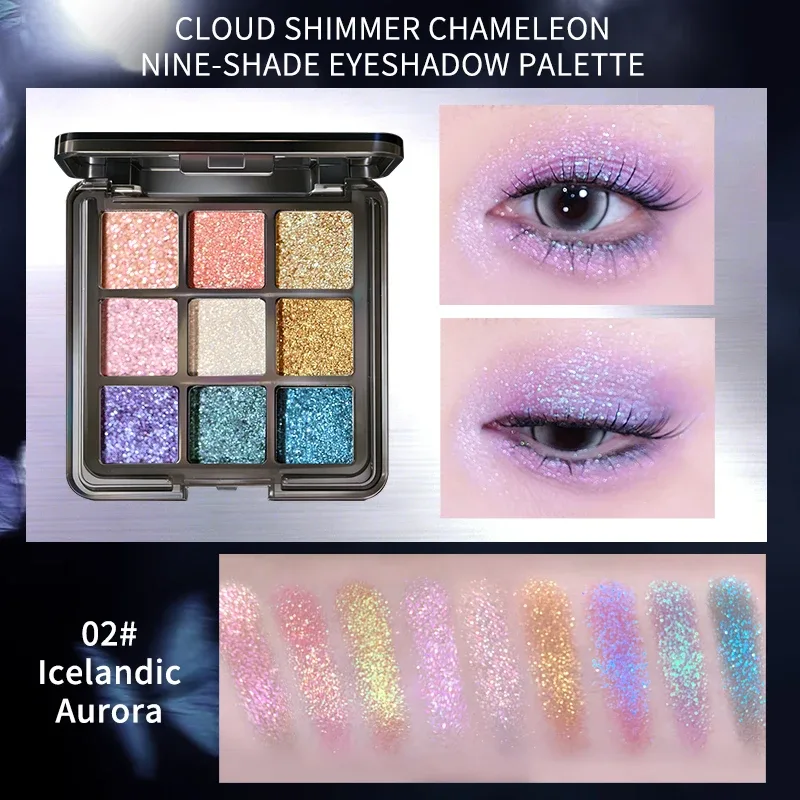 Yunyi Chameleon Nine Color Eye Shadow Disc Polarized Flasher Pearlescent Eye Shadow Multi Color Colorful Makeup — image 7