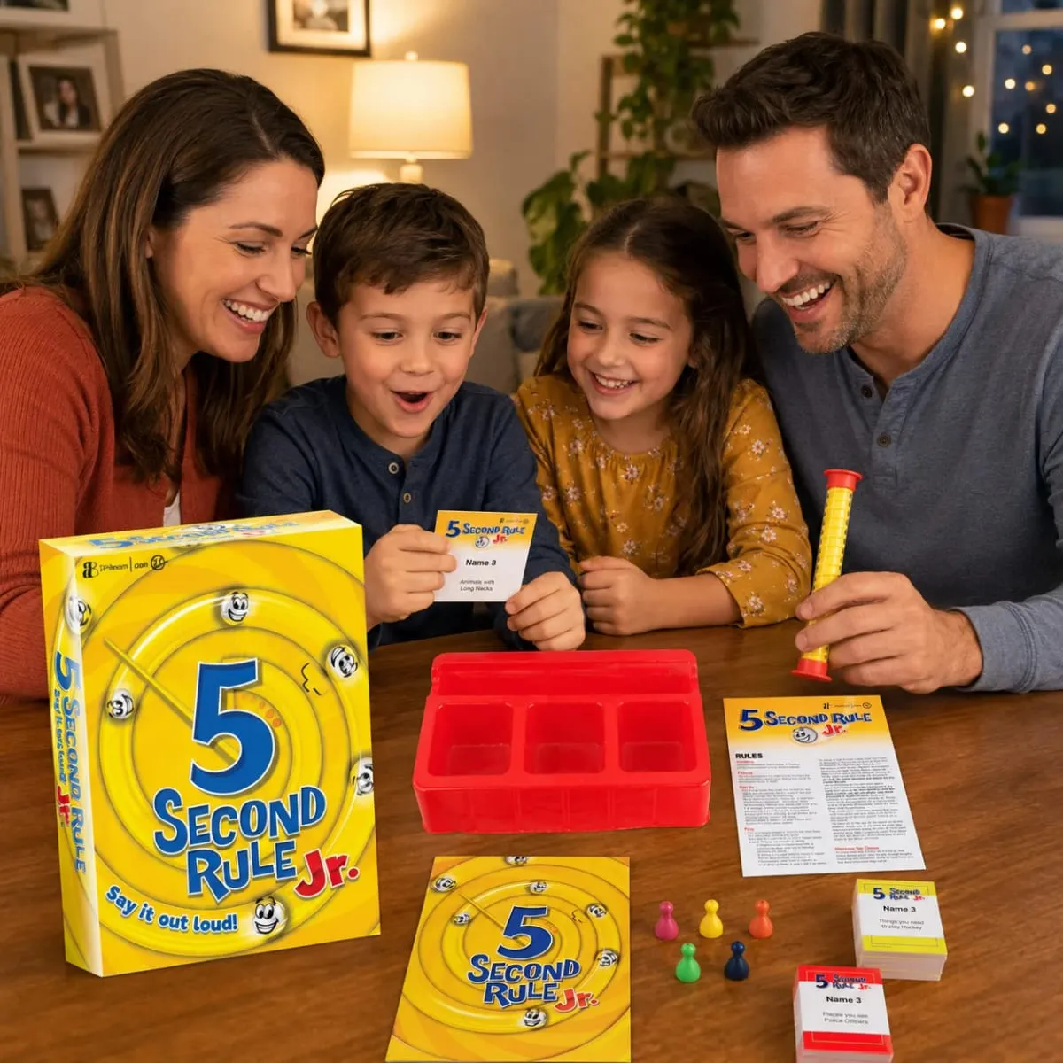 5 Second Rule Jr Kids Fast Thinking Trivia Card Board Game with Timer Family Party Educational Brain Teaser English Version — image 6