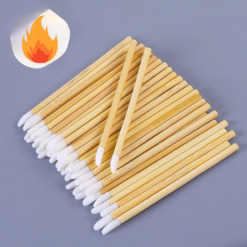 50/100pcs Brushes Bamboo Lipstick Handle Lip Brushes Extension Accessories Lip GlossWands Applicator Makeup Tool For Eyelashes — image 1