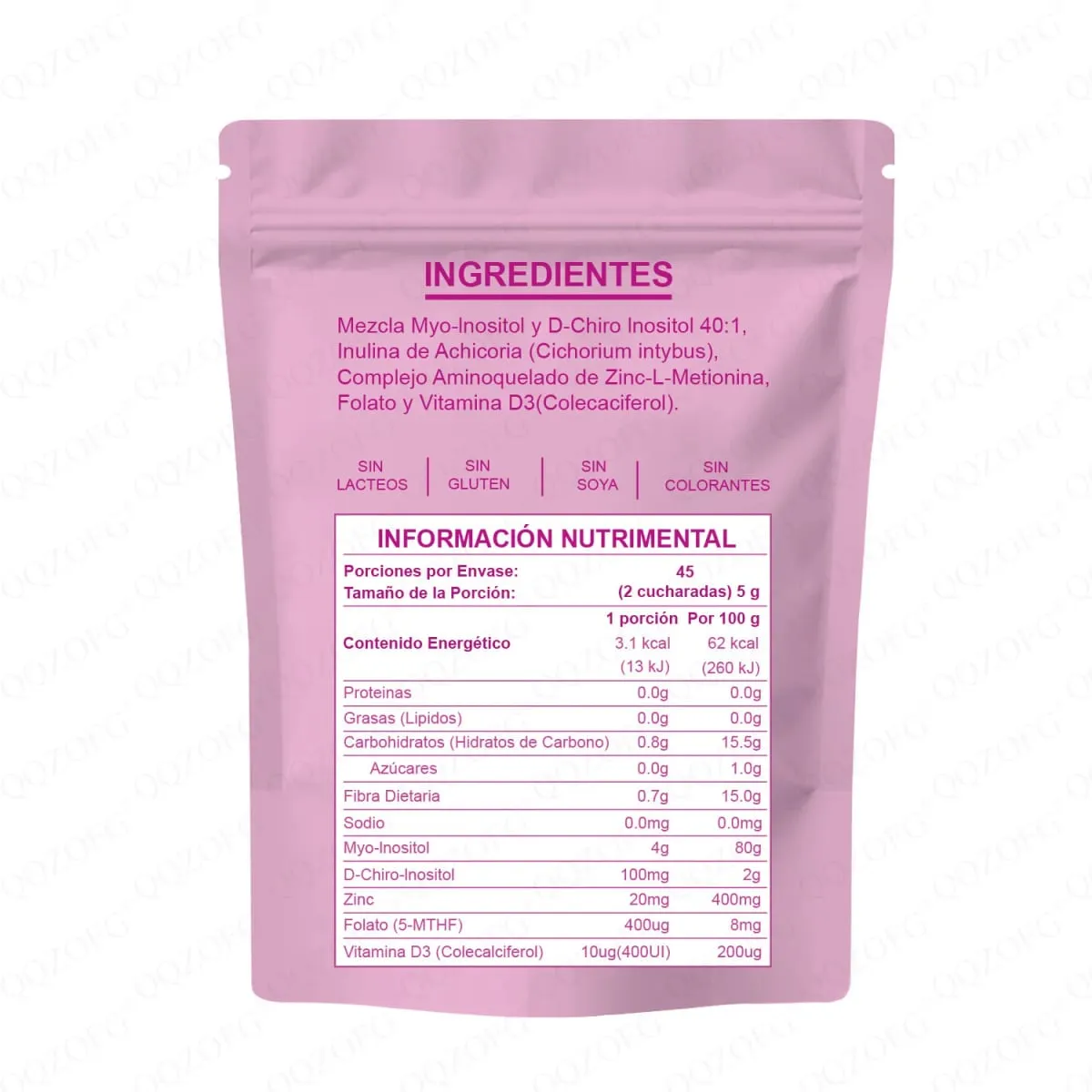 40:1 Mix Myo & D-Chiro Inositol Powder Contém Folato, Vitamina D3 e Zinco, Suplemento Dietético para a Saúde Diária das Mulheres — image 5