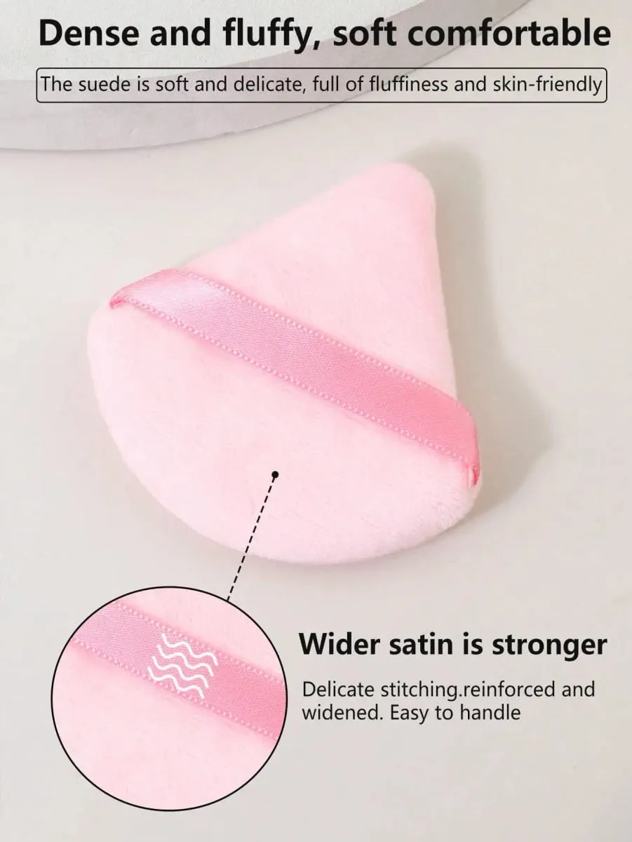 10 Pcs Triangle Velvet Powder Puff Pizza Flours Mini Face Makeup Sponge Cosmetics Washable Lightweight Makeup Tool — image 6