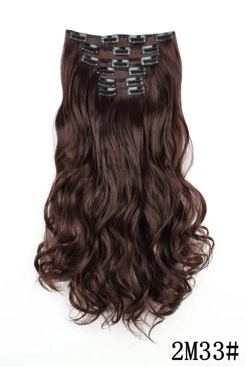 Black Hair Extensions 6pcs/set Women Long Straight Synthetic Full Head Clip 16Clips Ombre Heat Resistant Fiber Hair Kpop Cosplay — image 13