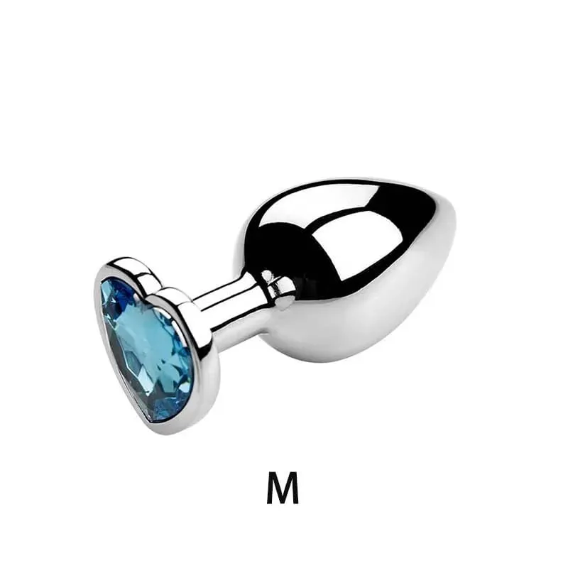 5 Sizes Stainless Steel Crystal Heart Anal Plug Removable Butt Plug Stimulator Prostate Massager Anal Sex Toys Dildos — image 14