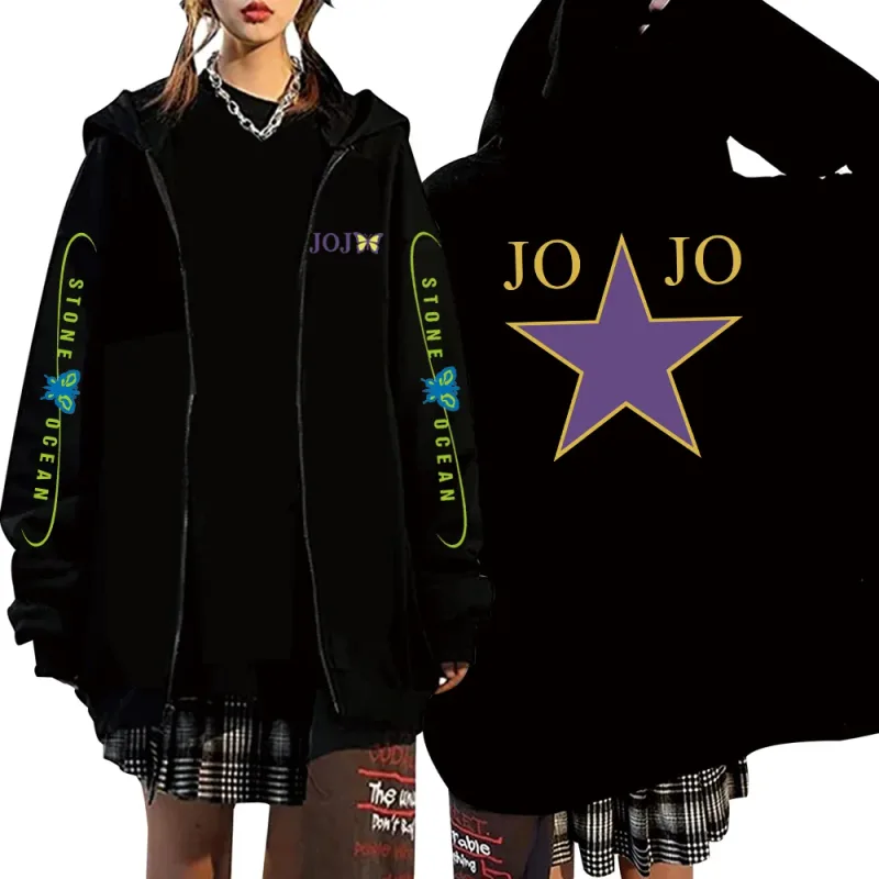 Anime Jojo's Bizarre Adventure Stone Ocean butterfly Hoodies Loose Unisex Anime Style Hoodie Autumn Spring Top sweatshirt — image 3