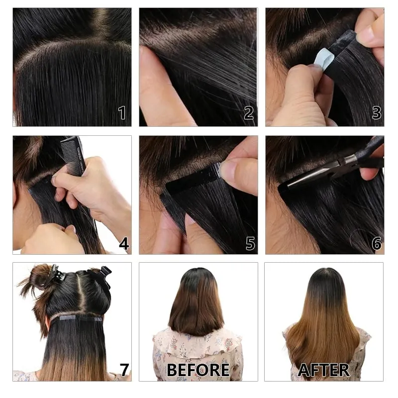 Tape In Straight Human Hair Extensions Remy Virgin Hair Adhesive Extensions Skin Weft #60 Blonde 24 26 28 30INCH Hair For Women — image 7
