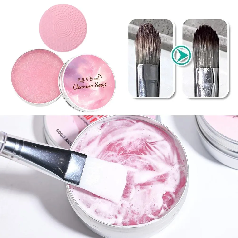 Makeup Brush Cleaner Soap Solid Brush Cleaning Mat Removes Cosmetic Color Brush Cleaner Pad for Cleaning Makeup Sponges Brushes — image 6