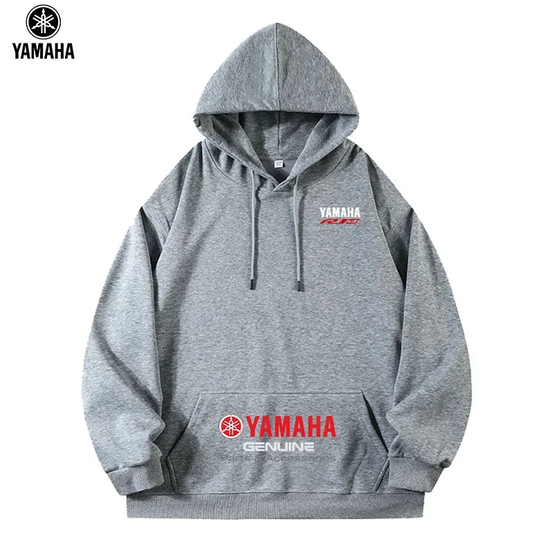 2026 Yamaha brand men's solid-color long-sleeved hooded sweatshirt, with a loose and comfortable fit, in various colors — image 6
